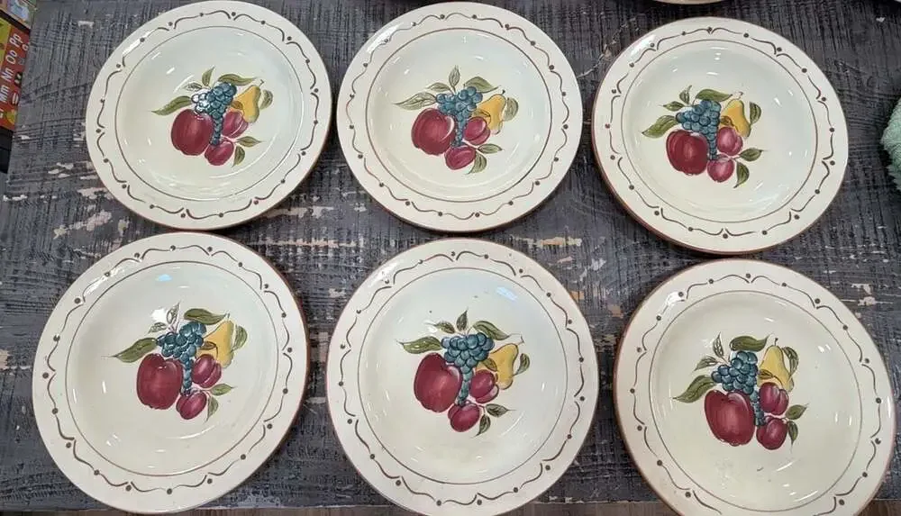 Home Around the Orchard Dinner Plates, Fruit Motif Ceramic